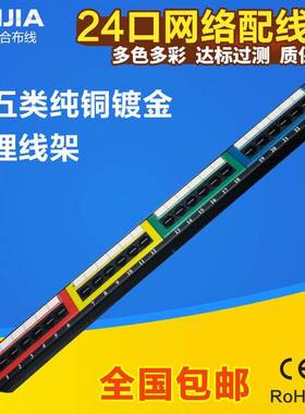 CAT5E超五类24口网络配线架 工程镀金24口网线配线架网线配线架