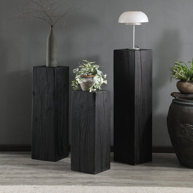 诧寂风实木方形木墩花盆底座架子碳化树墩摆件角几原木树桩方几,住宅家具,角几/边几,淘宝优惠券,粉丝福利购,淘宝优惠卷