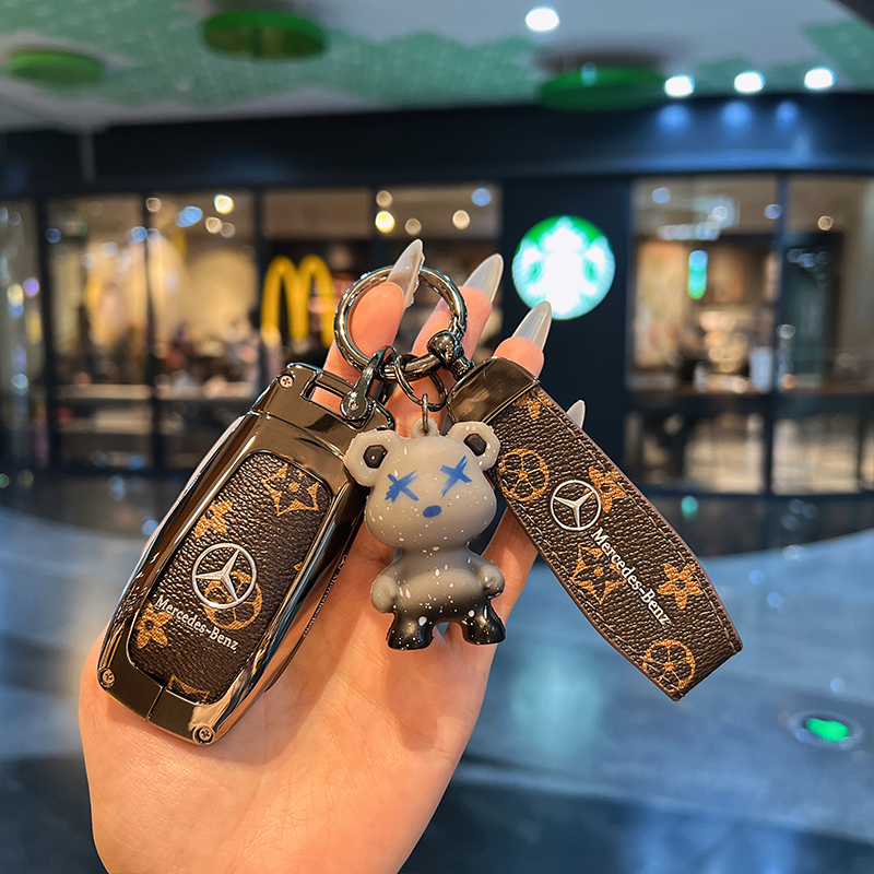 适用奔驰钥匙套glc/c260l/gla/glb200/eqe/e300l 车高级老花壳扣