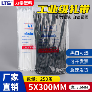 300自锁式 扎带黑白色5 尼龙塑料卡扣捆绑扎线带园林树枝厂家批发