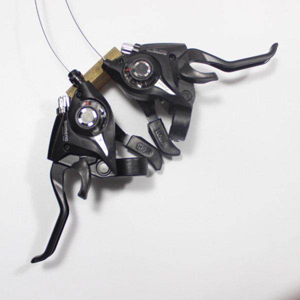 自行车联体指拨铝合金变速器速档连体全铝档调速器带铝刹把