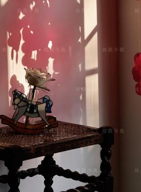 「小木马」故我今我卡通造型玻璃摆件花瓶花器纯手工蒂凡尼礼物