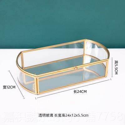 高档玻璃首盒几北欧简约复古金边珠宝收纳饰盒伴手礼盒装何饰展示