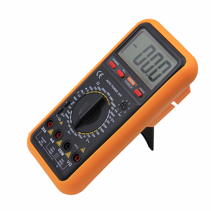 。电工维修手持式蜂鸣万能表滨江VC9802A+数字万用表电容电池万能