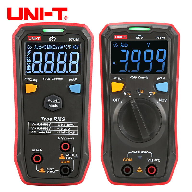 。优利德UT123/UT123D数字万用表小型便携式家用迷你彩屏数显万能