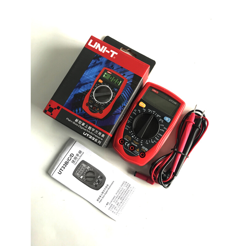 。优利德正品万用表UT33B背光万能表数字式小型袖珍防烧高精度包