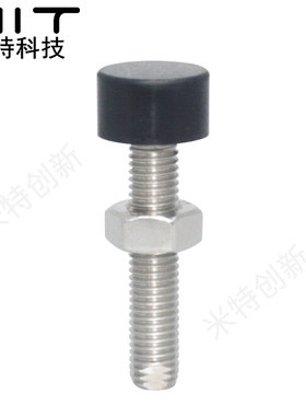 。UNST不锈钢带橡胶螺栓MT584低弹性锁紧定黑色胶垫螺丝M345紧固
