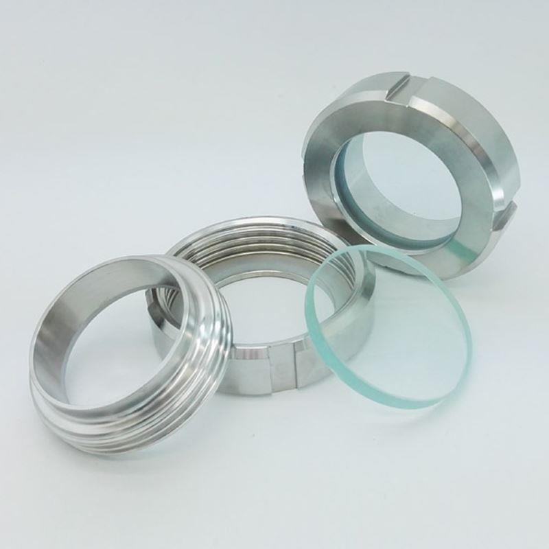 304不锈钢卫生级焊接活接视镜/圆螺纹视镜管道水流观察器玻璃视窗