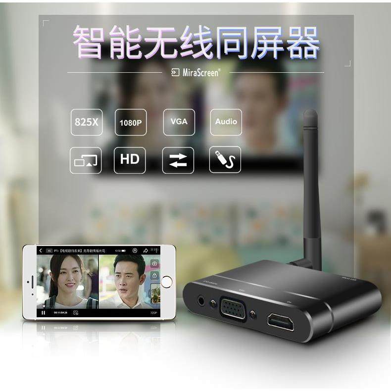 X6W无线同屏器HDMI 1080P高清+VGA双输出+AV音频车载导航同屏器