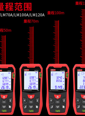 。优利德LM50A/70A/100A/120A红外激光测距仪高精度电子尺工程测