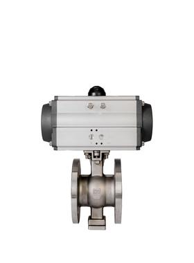 远恩VQ647H/Y-16P气动V型球阀不锈钢耐磨高温导热油颗粒纸浆切断