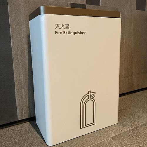 不锈钢新款带盖喷砂灭火器箱商场家庭室内户外防指纹灭火器收纳箱