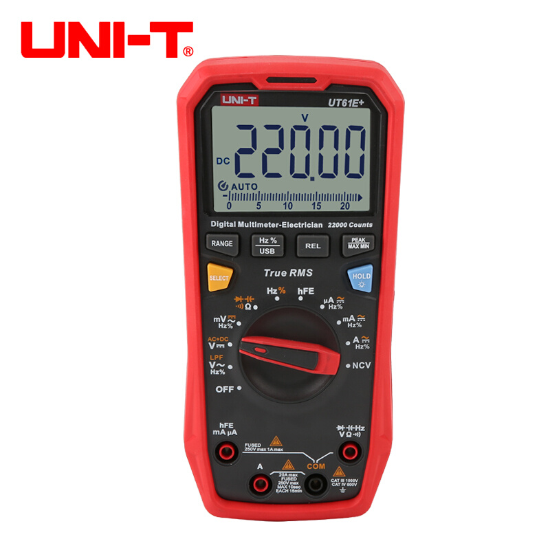 。优利德数字万用表UT61B+/D+/E+高精度多功能智能防烧全自动万能