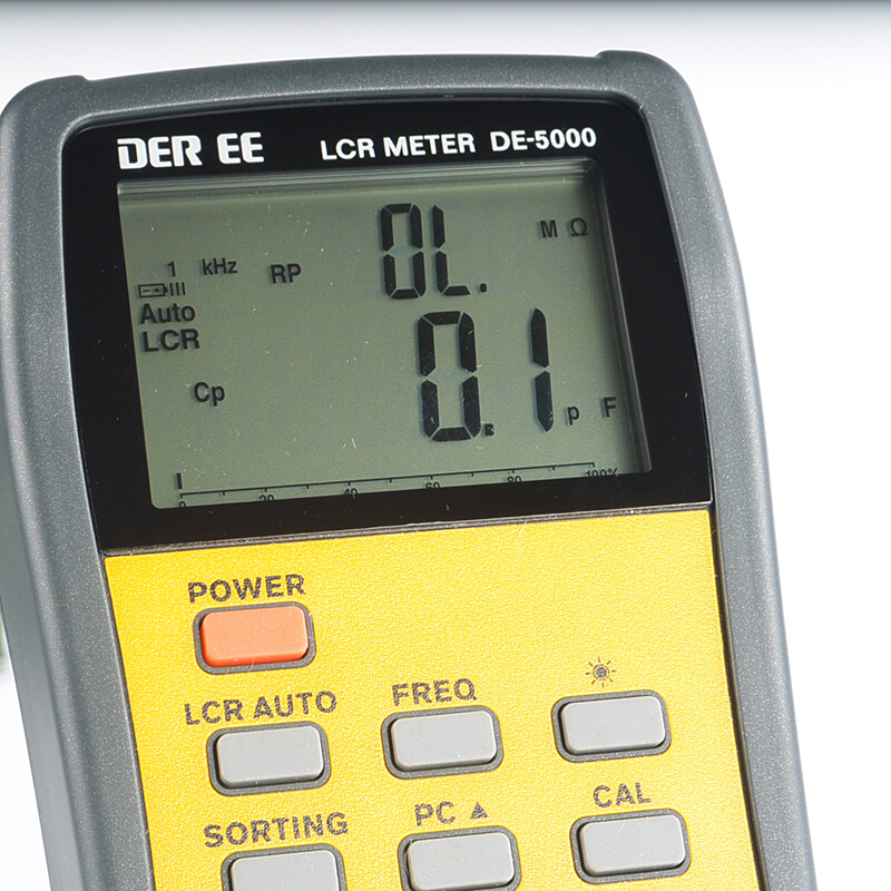 。台湾得益DE-5000双显示LCR电阻电感表高精度数字防烧袖珍万用表