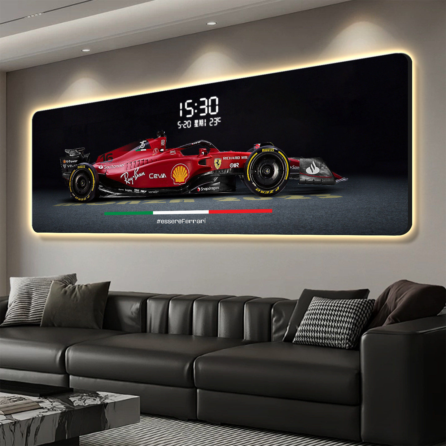 F1赛车主题客厅沙发背景墙装饰画
