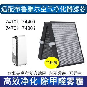 适配布鲁雅尔菌盾空气净化机滤网芯7410i/7440i/7470i/7400夹碳布