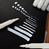 美术家全能白色高光粉彩笔超大支软头大容量上色强玻璃石头都可画