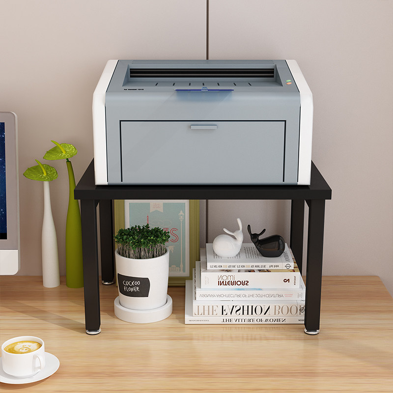 新热敏打印机架子桌面双层收纳置物架简约办公室桌边针式复印机架