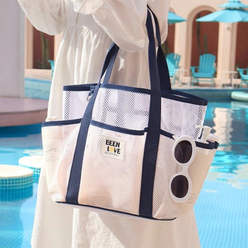 网眼游泳包手提大容量沙滩包旅游洗澡健身洗漱泳衣收纳网纱浴兜袋,家庭/个人清洁工具,洗漱包,淘宝优惠券,粉丝福利购,淘宝优惠卷