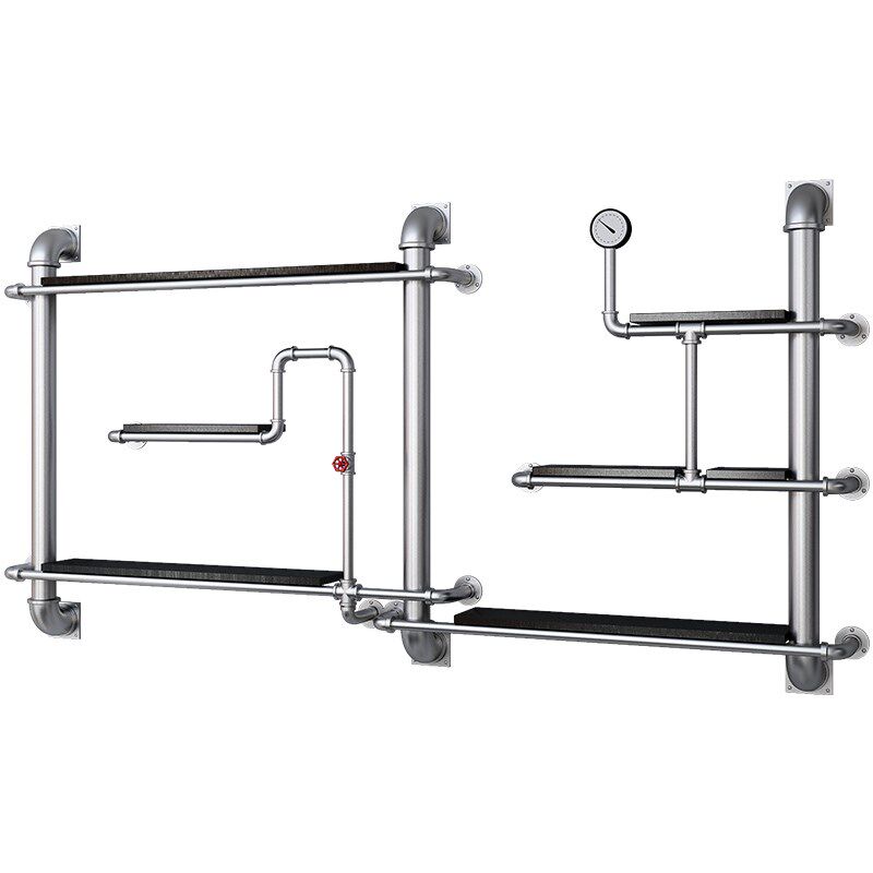 工业风装饰墙架子壁挂式托架挂墙墙壁分层隔板铁艺水管墙上置物架