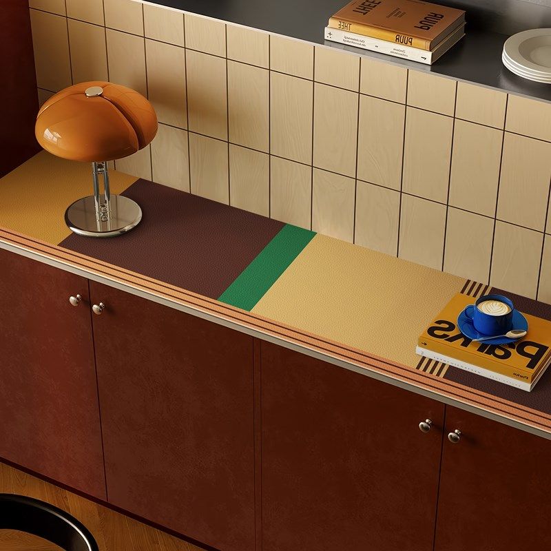 中古风餐边柜桌垫防水防油免洗可擦桌布家用电视柜玄关鞋柜保护垫