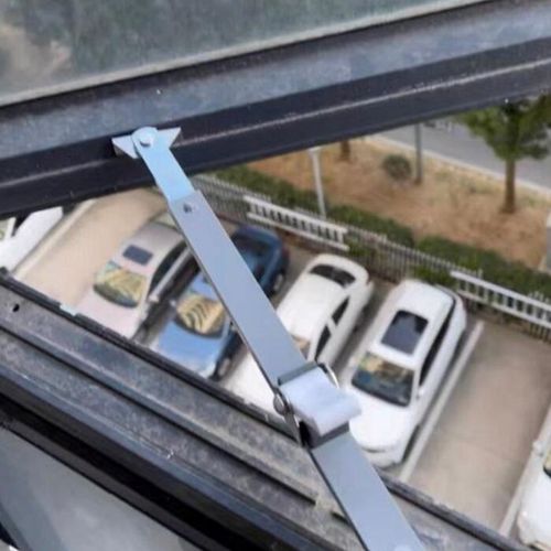 塑钢门窗风撑防火窗户限位器铝合金平开窗防风杆T角度固定器伸缩