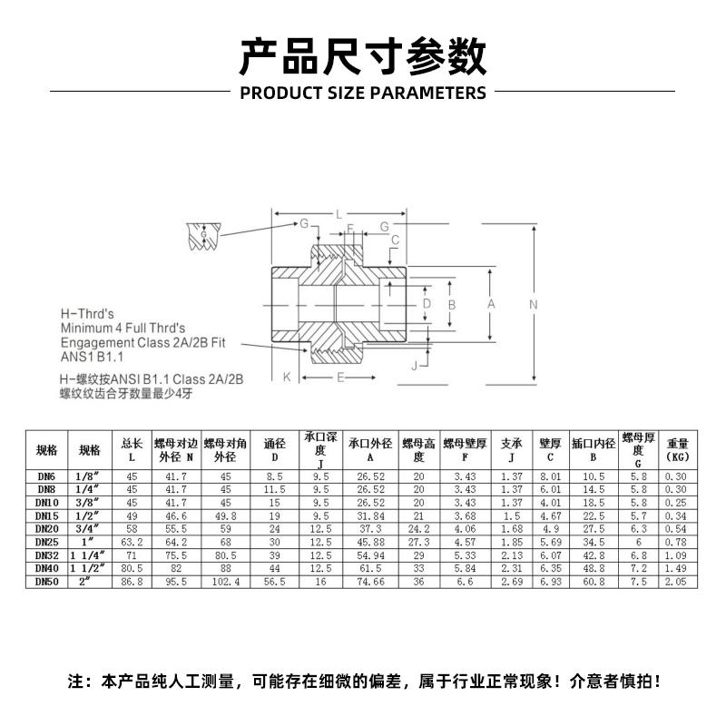304锈钢承插焊活接耐210KG高压管件3000LB球面硬密封油任
