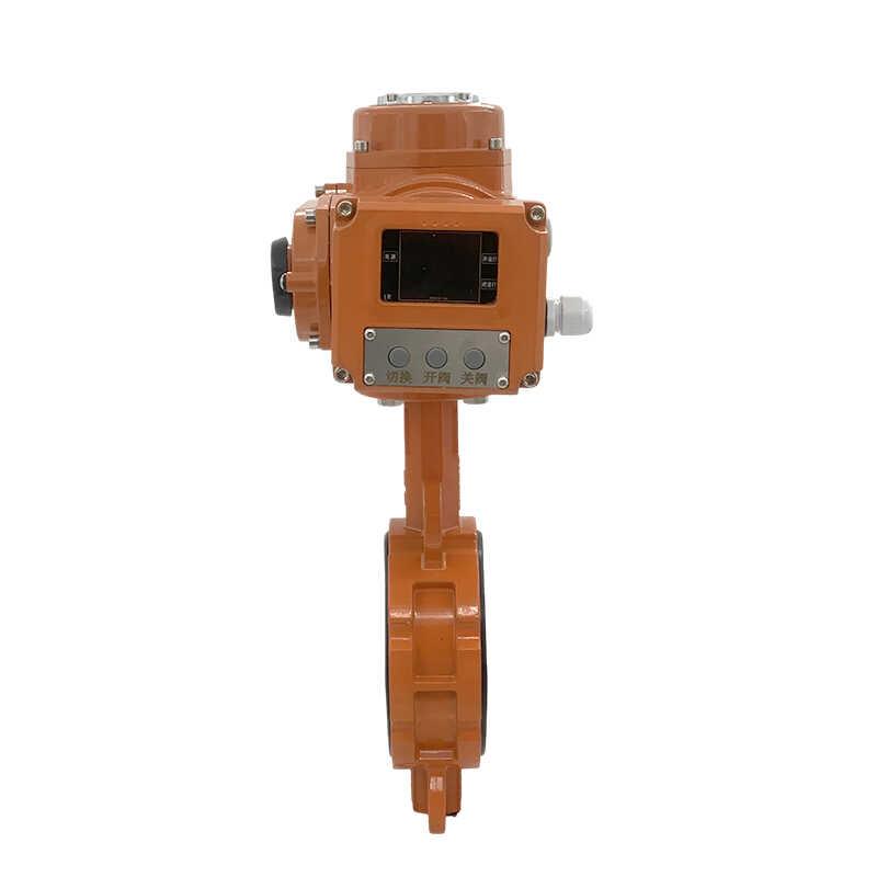 WD971X-16L智能比例调节型液晶数显无销软靠背衬胶电动对夹式蝶阀