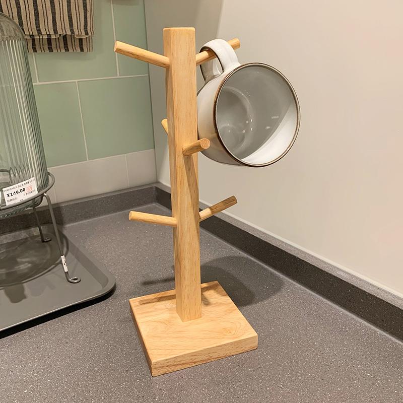 Swanlace韩式实木树形杯架水杯六爪挂架马克杯玄关桌面收纳置物架