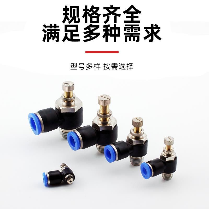 气动气管快速接头节流阀SL8-02调节阀门可调气缸SL6-M5 6-0110-03