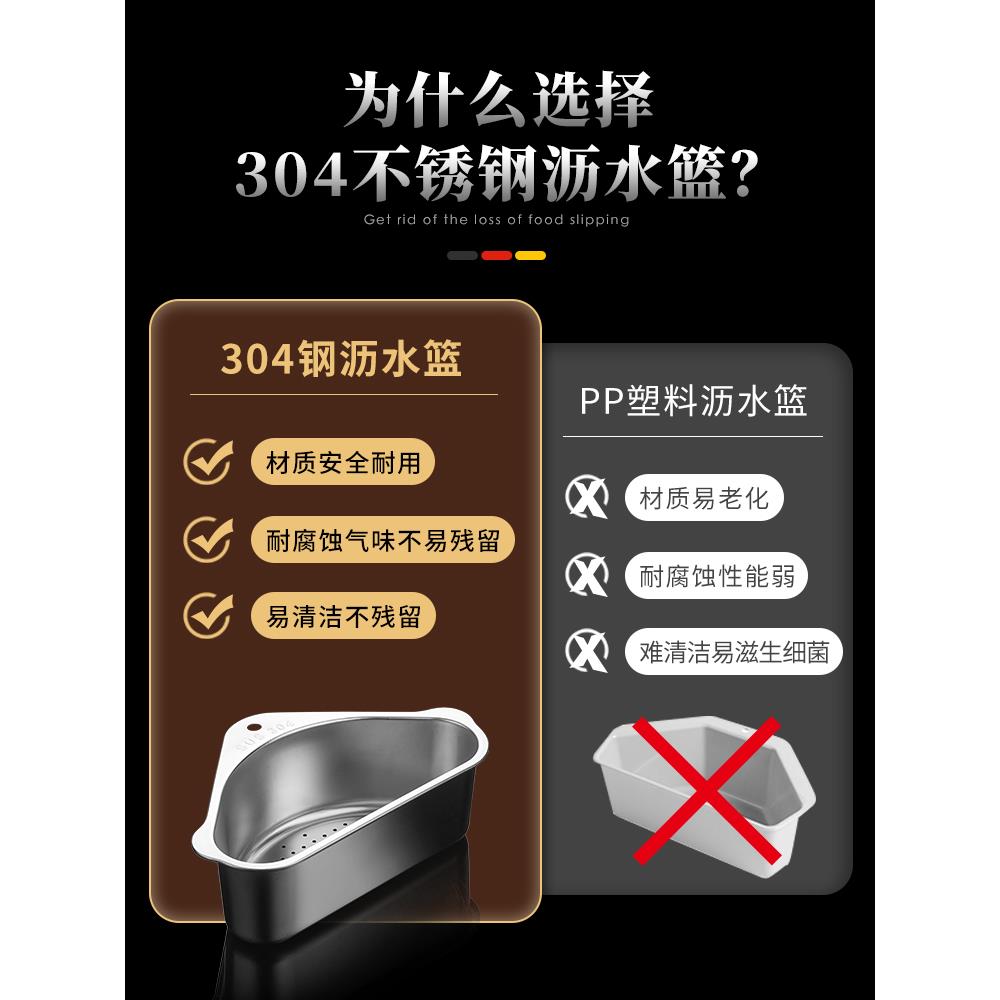 厂家水槽沥水篮304不锈钢洗菜池盘剩菜过滤网厨房神器收纳架挂篮