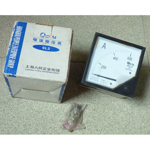 。特价样品 上海人民电气 6L2 交流指针式电流表头600/5A