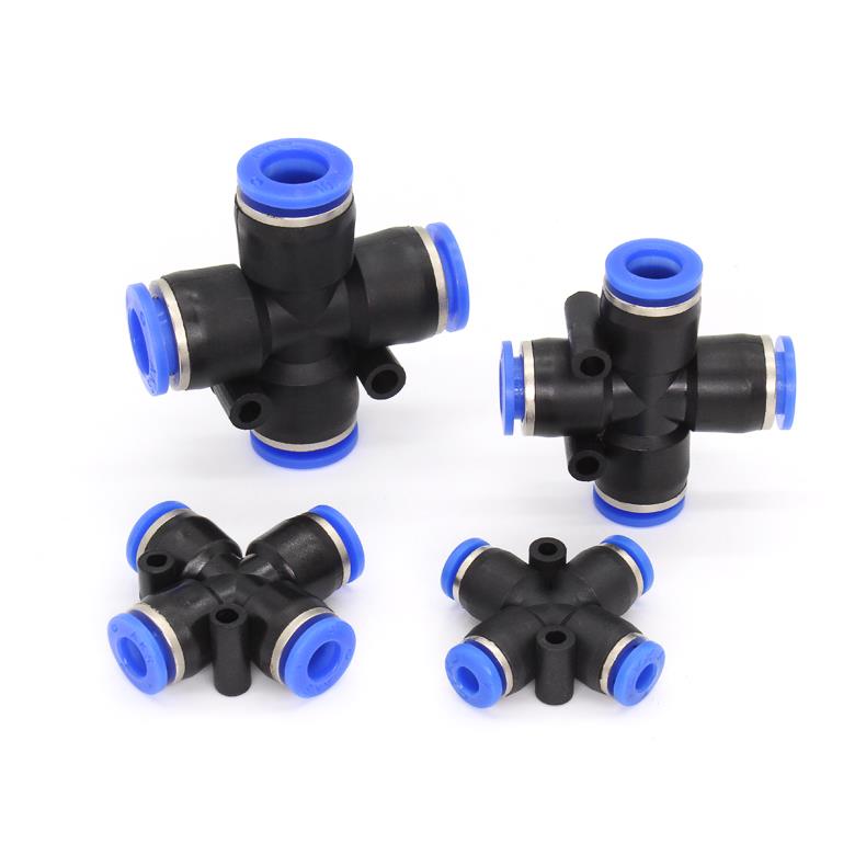 气动元件PU气管接头快插快速快接塑料四通气接头PZA4/6/8/10/12MM