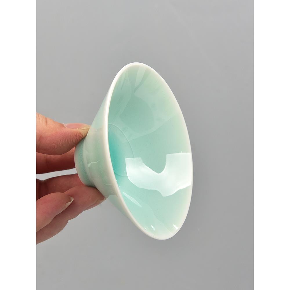 水流星陶艺斗笠杯素坯18个茶杯品茗杯景德镇釉下彩绘高白泥坯素烧