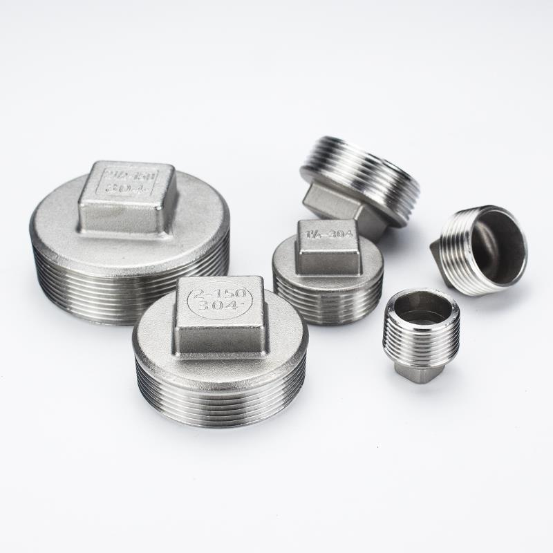 不锈钢丝口美标NPT外丝四角堵头/316L外丝闷头内塞头SUS3044分6分