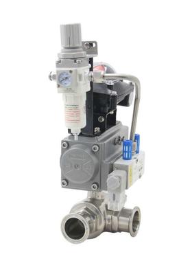 禁锌禁铜Q685F-16P卫生级304不锈钢卡箍快装式气动三通球阀L/T型