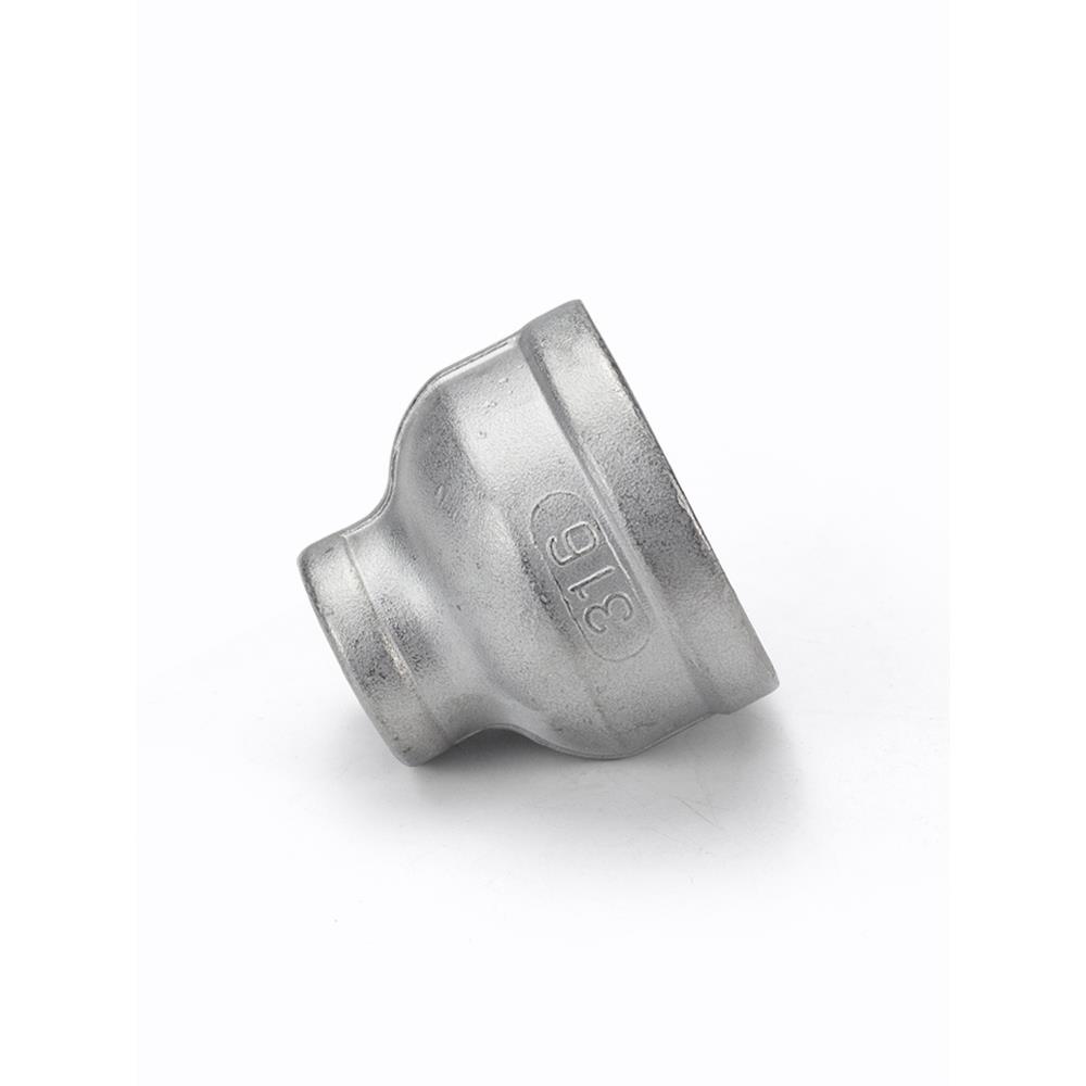 316L不锈钢内丝大小头 不锈钢异径管箍变径螺纹大小头6分 1寸 2寸