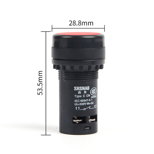 。LA39按钮启动按钮红绿色经济型自复位LA39J-11B 一开一闭22mm