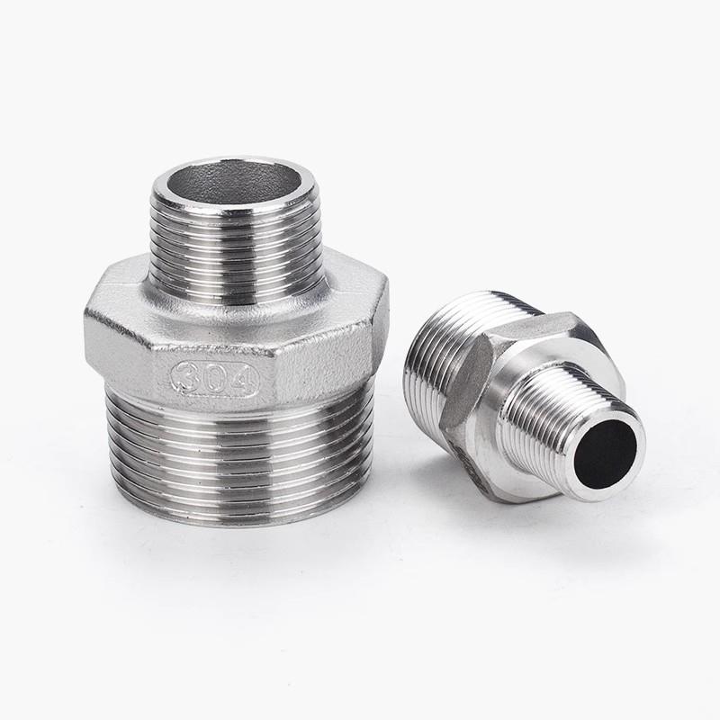 304不锈钢变径外丝 异径对丝直接外丝六角直通 对丝接头4分dn15