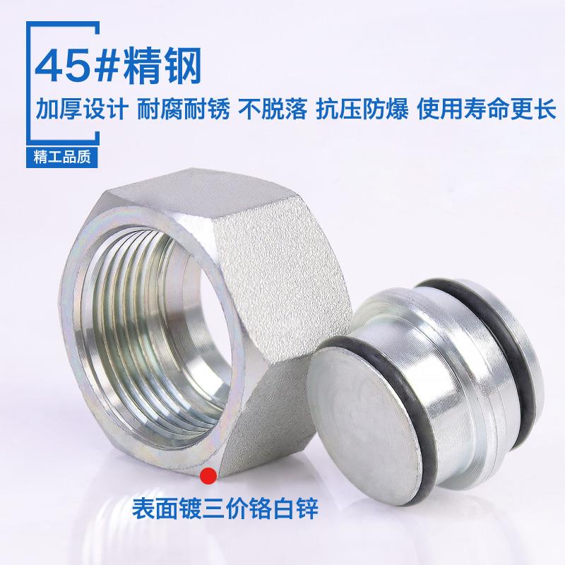 永华碳钢9C/9D接头公制内螺纹24°锥密封卡套式内螺纹堵头