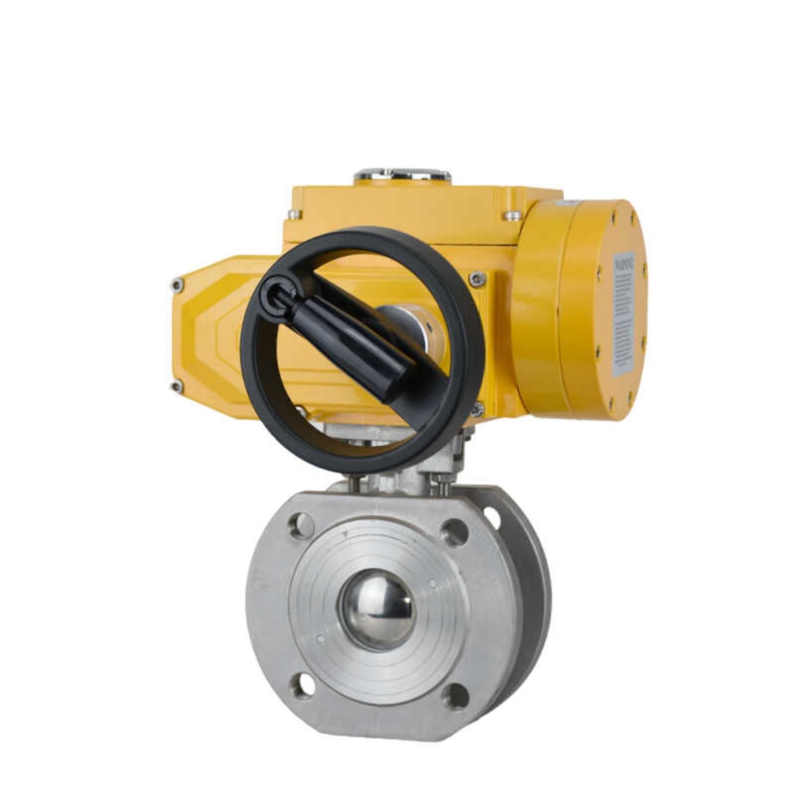 Q971F-16P高温蒸汽304不锈钢对夹式意大利式超薄型防爆电动球阀