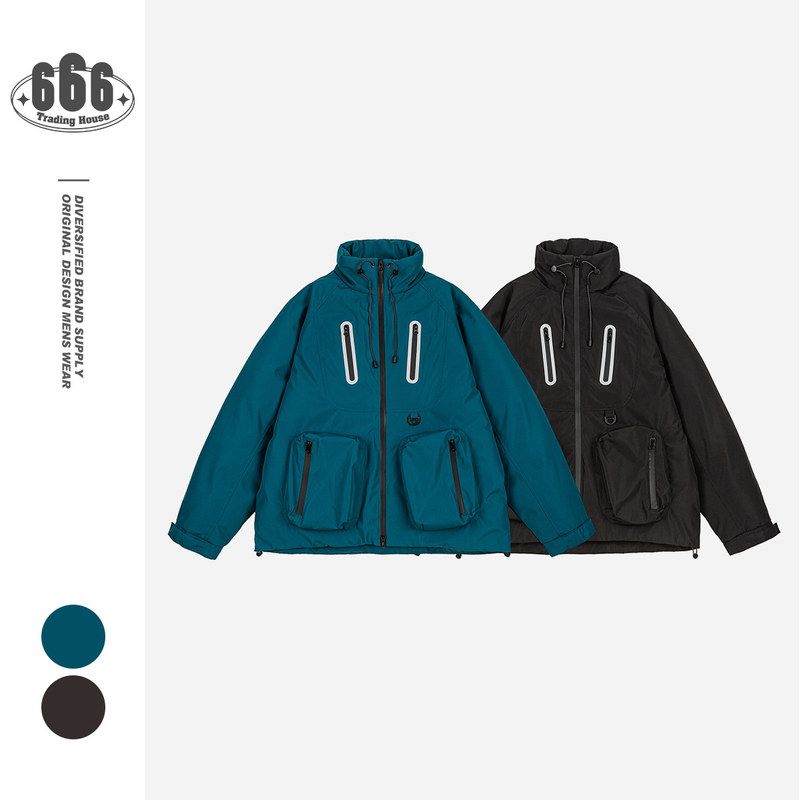 CTOSRCZ户外机能风立体口袋棉服男女宽松连帽冲锋衣冬季外套CD11