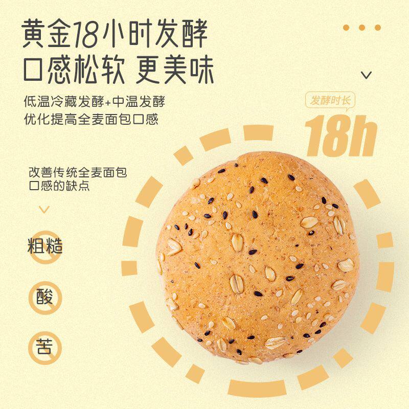 全麦面包欧包减低整箱脂无糖精粗粮代老人健康早餐休闲零食品