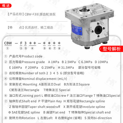 合肥长源液压齿轮泵CBW-F310/F316/F320油泵总成小型高压油泵大全