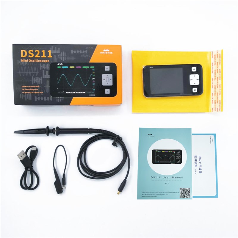 DS211示波器套件手持小型便携式单通道迷你数字存储电压分析仪器