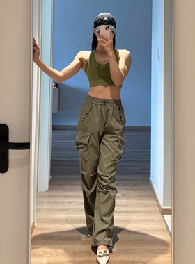 LILIBB 美式抽绳伞兵裤阔腿裤运动裤工装裤2118