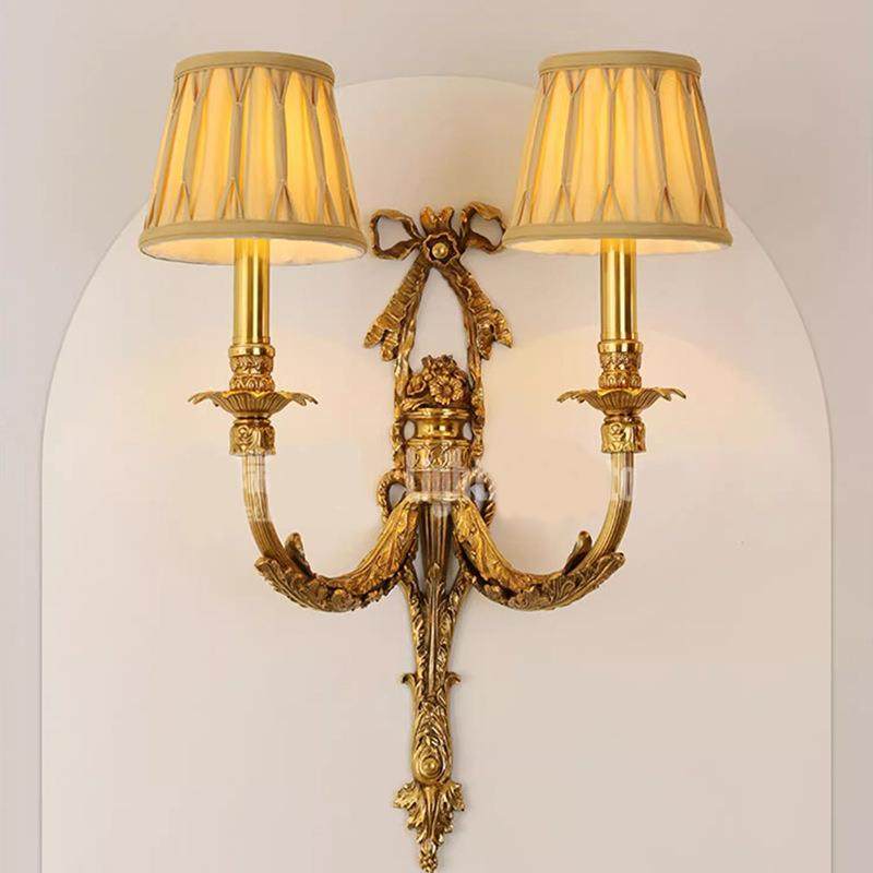 法式全铜壁灯欧式奢华复古别墅客厅卧室床头走廊过道墙灯