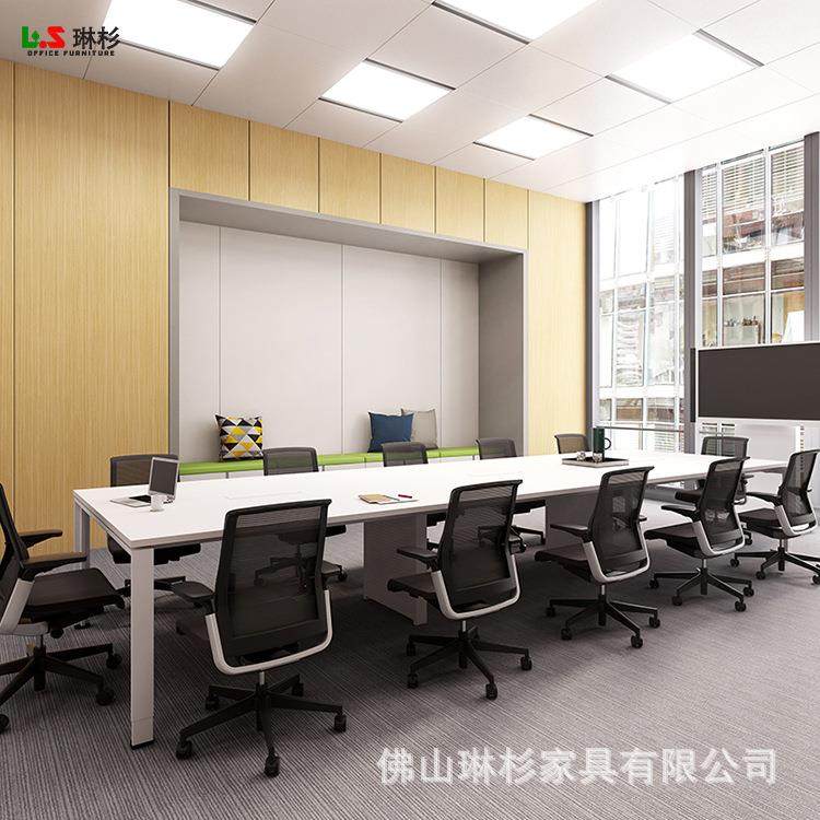 DOIT会议台杜特板式会议桌子钢木结构会议台带上线脚八字脚会议台