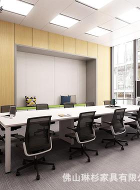 DOIT会议台杜特板式会议桌子钢木结构会议台带上线脚八字脚会议台