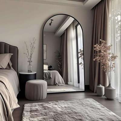 轻奢感全身镜家用落地立式理发店镜子壁挂式高清服装店试衣镜